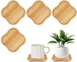 4 Stück Bambus Mosaik Untersetzer, Bambus