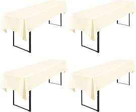 4 Stück Beige Biertisch Tischdecke