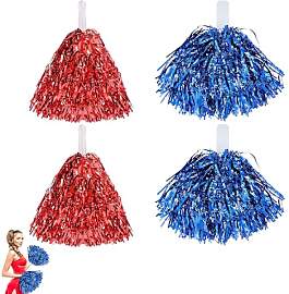 4 Stück Cheerleader Pompons, Pompoms