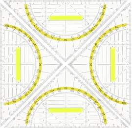 4 Stück Geodreieck Grundschule mit Griff
