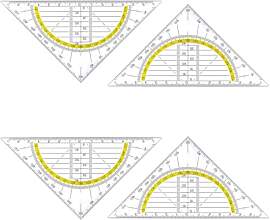 4 Stück Geodreieck,