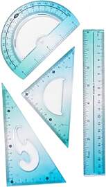 4 Stück Geometrie-Set, Transparentes Kunststoff