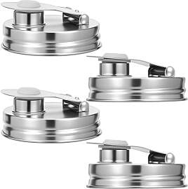 4 Stück Mason Jar Deckel,Einmachglas Deckel