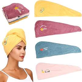 4 Stück Mikrofaser Haartuchwickel, 25×65cm