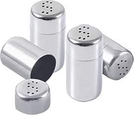4 Stück Mini Salzstreuer, Klein Edelstahl