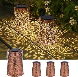 4 Stück Paisley Solarlampen für Außen Garten