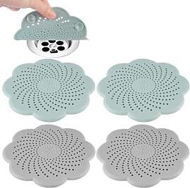 4 Stück Silikon Abflusssieb Haarsieb Dusche, 15 X 