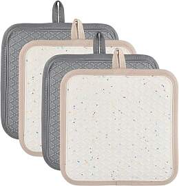 4 Stück Silikon Topflappen Set, 20×20×0.3cm