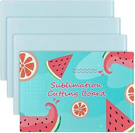 4 Stück Sublimation Glas Schneidebrett aus