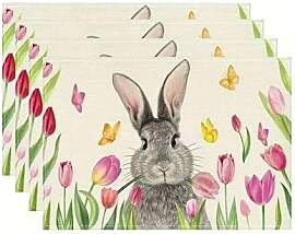 4 Stück Tischset Ostern Hase, Platzset Ostern