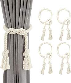 4 Stück Vorhang Raffhalter, Boho Raffhalter für