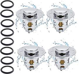 4 Stück Waschbeckenstöpsel Pop Up Abflusssieb