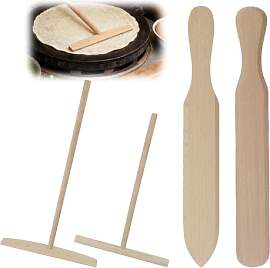 4 StückCrepes Verteiler Holz: Crepes Wender,