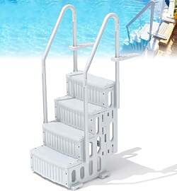 4-stufige Poolleiter mit Handläufen, Pooltreppe