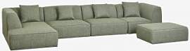 4-teiliges Chaiselongue-modulsofa Linksseitig Mit