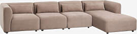 4-teiliges Modulares Chaiselongue-sofa Fogler