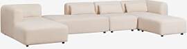 4-teiliges Modulares Chaiselongue-sofa Links Mit