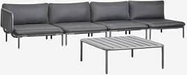 4-teiliges Modulares Eckgartensofa Und Roubly
