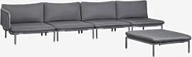 4-teiliges Modulares Eckgartensofa Und