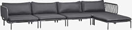 4-teiliges Modulares Gartensofa Mit 2 Ecksesseln