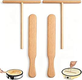 4-teiliges Set Crepes Verteiler, 2 Buchenholz