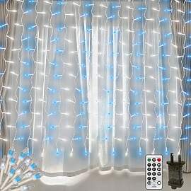 4X2M Lichtvorhang Weihnachten mit Stecker,300LED