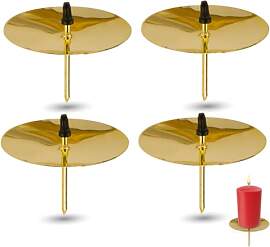 4X Kerzenhalter Gold Kerzenteller