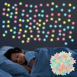 500 Pcs Leuchtsterne Kinderzimmer 3D Selbstklebend 