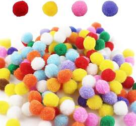 500 Stück Bunte Pompons zum Basteln, 2cm Pompons, 
