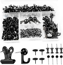 500 Stück Reißzwecken Schwarz Set, 5