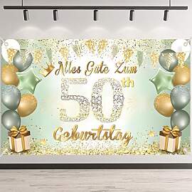 50. Geburtstag Banner, Grün Gold 50 Jahre