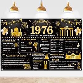 50 Geburtstag Deko Banner Männer - Schwarz Gold