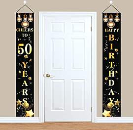 50. Geburtstag Deko Banner Schwarzes und Gold