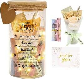 50. Geburtstagsgeschenk Geld Leuchtflasche für