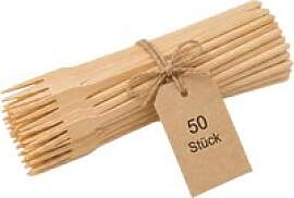50 Stück im Set, Fondue-Gabel Buchenholz 24 cm