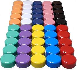 50 Stück Magnete Bunt Klein Rund, 10 Farben