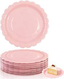 50 Stück Pappteller Rosa Party Pappteller Blumen