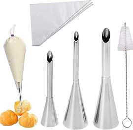 54 Stück Windbeutel Spritztülle Set, mit 50