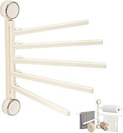 5 Armig Handtuchhalter Ohne Bohren Weiß, Saugnapf 