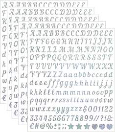 5 Blätter dekorative Alphabet 1000 PCS