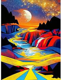 5D Diamond Painting Erwachsene Landschaft, Mond