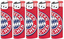 5er Set Feuerzeug Logo FC Bayern München FCB