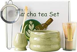 5er Set Matcha Set mit Matcha Besen und Schale