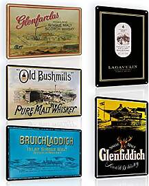 5er Set - Retro Blechschilder 20x30cm - Vintage