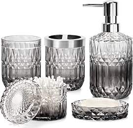 5-in-1-Badezimmer-Set, graues