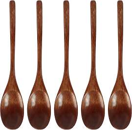 5 PCS Holzlöffel Esslöffel, 22.5 cm, Kleine