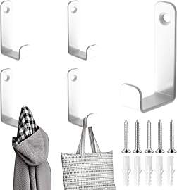 5 Stück Garderobenhaken Weiß, L-form