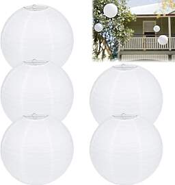 5 Stück Lampenschirm Papier Lampions Rund,