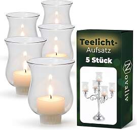 5 Stück Novaliv Teelichtaufsatz klar 8 cm