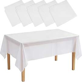 5 Stück Papiertischdecken Weiß, 137 X 274cm